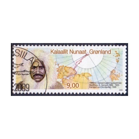 2009. 9,00 Kr. Matthew A. Henson. AFA nr. 537 postfrisk stemplet