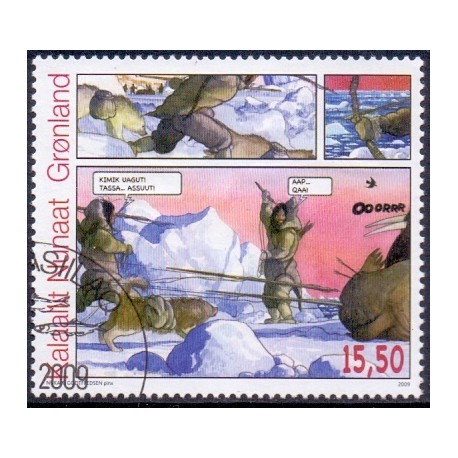 2009. 15,50 Kr. Grønlandske tegneserier I. AFA nr. 538 postfrisk stemplet
