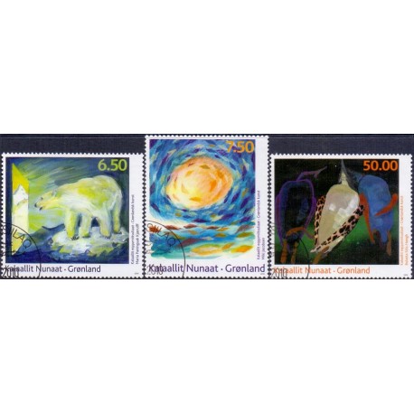 2010. 6,50-50,00 Kr. Moderne Grønlandsk kunst IV. AFA nr. 554-6 postfrisk stemplet
