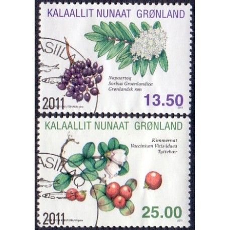 2011. 13,50-25,00. Grønlandske krydderurter I. AFA nr. 586-7 postfrisk stemplet