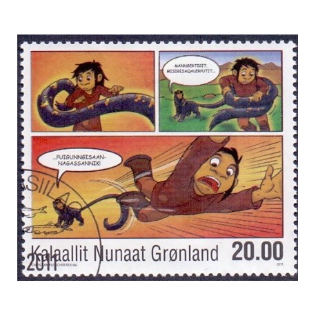 2011. 20,00 Kr. Grønlandske tegneserier III. AFA nr. 592 postfrisk stemplet