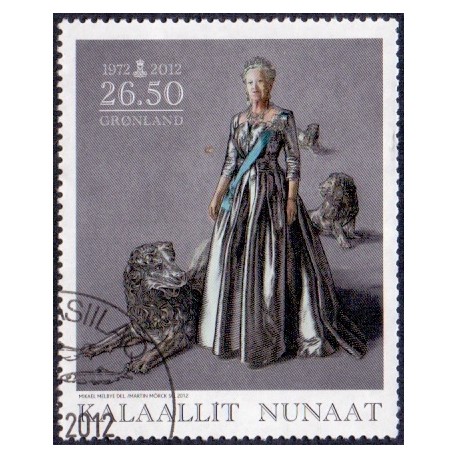 2012. 26,50 Kr. Dr. Margrethe 40 år. AFA nr. 604 postfrisk stemplet