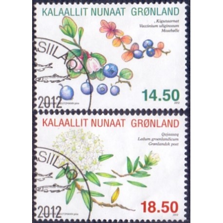2012. 14,50-18,50 Kr. Grønlandske krydderurter. AFA nr. 608-9 postfrisk stemplet