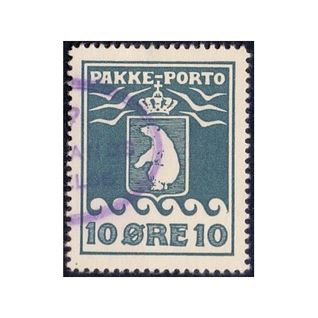 Grønland/Greenland 1937. 10 Øre, Grønblå. AFA nr. 15 postfrisk stemplet