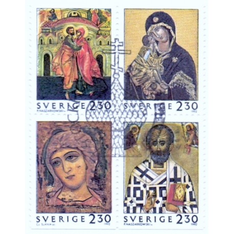 Sverige. 1992. Julefrimærker. AFA nr. 1680-83 postfrisk sammentryk Stemplet hæfte FDC parstykkke SWEDEN **/o
