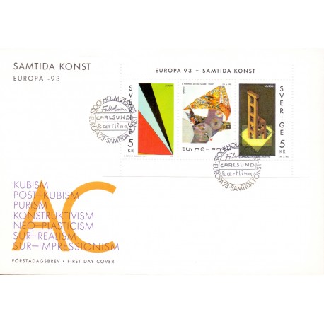 Sverige. 1993. Europamærker. AFA nr. 1710-12 postfriske miniark Stemplet hæfte FDC parstykkke SWEDEN **/o