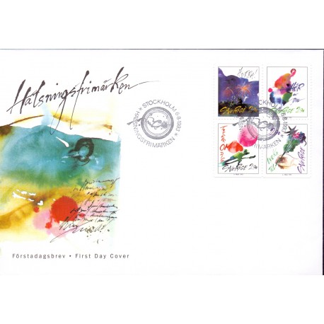 Sverige. 1993. Brevhilsner. AFA nr. 1713-16 postfriske sammentryk Stemplet hæfte FDC parstykkke SWEDEN **/o