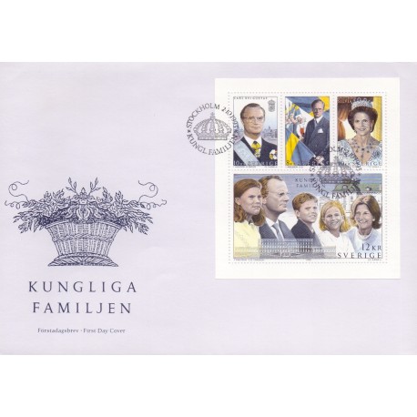 Sverige. 1993. Den kongelige familie. AFA nr. 1721-24 postfrisk miniark Stemplet hæfte FDC parstykkke SWEDEN **/o