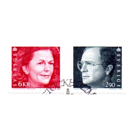 Sverige. 1993 Kong Carl & Dr. Silvia. AFA nr. 1686-87 postfrisk  Stemplet hæfte FDC parstykkke SWEDEN **/o