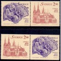 Sverige. 1993. Uppsala. AFA nr. 1702-03 postfrisk parstykker   Stemplet hæfte FDC parstykkke SWEDEN **/o