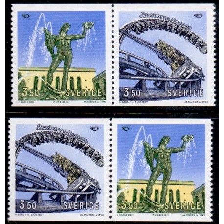 Sverige. 1993. Nordenfrimærker. AFA nr. 1704-05 postfriske parstykker   Stemplet hæfte FDC parstykkke SWEDEN **/o