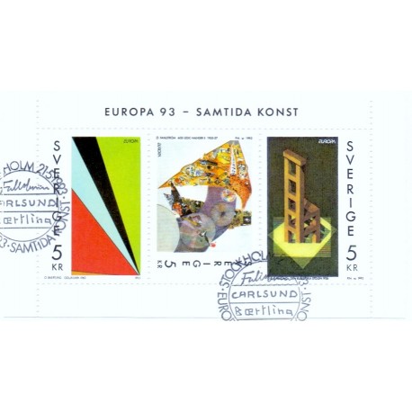 Sverige. 1993. Europamærker. AFA nr. 1710-12 postfriske miniark Stemplet hæfte FDC parstykkke SWEDEN **/o