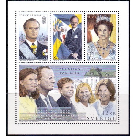 Sverige. 1993. Den kongelige familie. AFA nr. 1721-24 postfrisk miniark Stemplet hæfte FDC parstykkke SWEDEN **/o