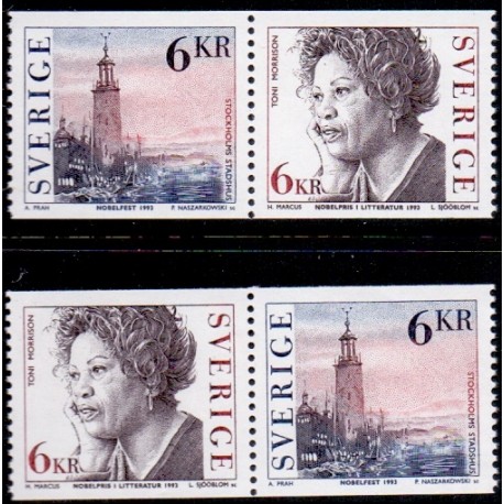 Sverige. 1993. Nobelpristager. AFA nr. 1727-28 postfrisk sammentryk Stemplet hæfte FDC parstykkke SWEDEN **/o