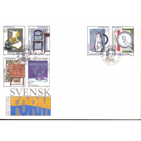 Sverige. 1994. Svensk design. AFA nr. 1758-63 postfrisk sammentryk Stemplet hæfte FDC parstykkke SWEDEN **/o
