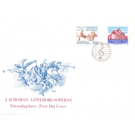 Sverige. 1994. Musik år. AFA nr. 1773-74 postfrisk  Stemplet hæfte FDC parstykkke SWEDEN **/o