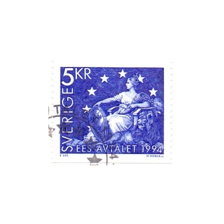Sverige. 1994. Samarbejde med EU. AFA nr. 1739 postfrisk  Stemplet hæfte FDC parstykkke SWEDEN **/o