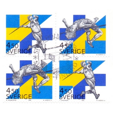 Sverige. 1994. Svensk-finsk kultur. AFA nr. 1768-69 postfrisk 4-blok Stemplet hæfte FDC parstykkke SWEDEN **/o