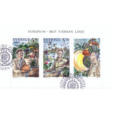 Sverige. 1994. Europamærker / CEPT. AFA nr. 1770-72 postfrisk miniark Stemplet hæfte FDC parstykkke SWEDEN **/o