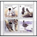 Sverige. 1994. Vilde fugle. AFA nr. 1776-79 postfrisk 4-blok Stemplet hæfte FDC parstykkke SWEDEN **/o