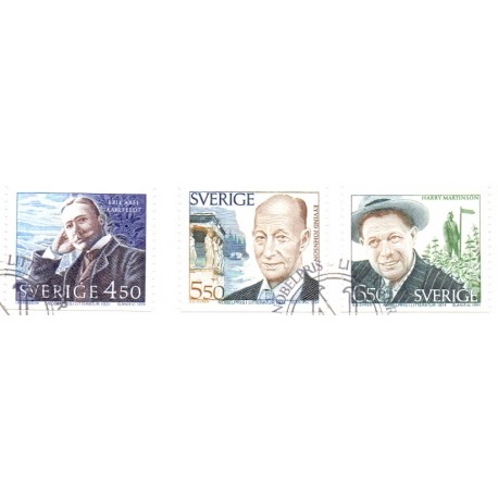 Sverige. 1994. Svenske digtere. AFA nr. 1782-84 postfrisk  Stemplet hæfte FDC parstykkke SWEDEN **/o