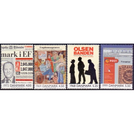 2000. 1900-tallet serie IV, AFA 1266-69, komplet postfrisk  Stemplet