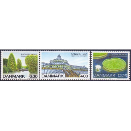2001. Botanisk Have, AFA 1272-74, komplet postfrisk Stemplet
