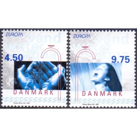 2001. Europamærker / CEPT, AFA 1283-84, komplet postfrisk Stemplet