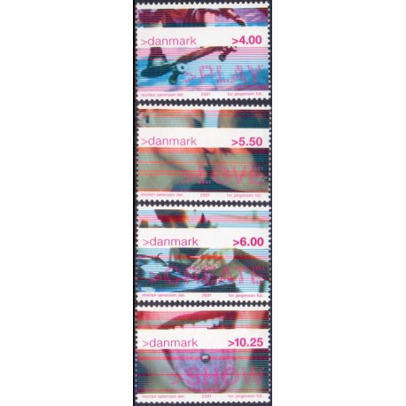 2001. Undomskultur, AFA 1287-90, komplet postfrisk Stemplet