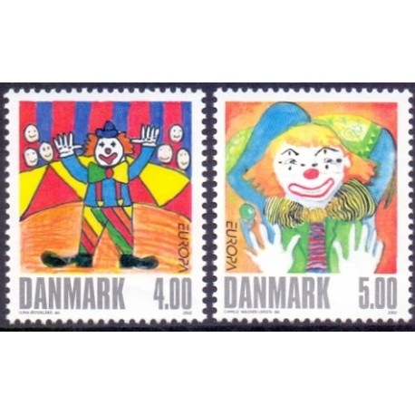 2002. Europamærker / CEPT, AFA 1319-20, postfrisk Stemplet
