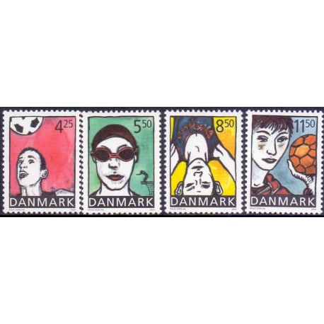 2003. Sport og ungdom, AFA 1342-45, komplet postfrisk stemplet FDC