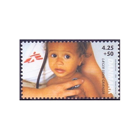 2003. Læger uden grænser, AFA 1349, postfrisk Stemplet FDC
