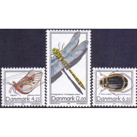 2003. Indsekter, AFA 1352-54, postfrisk Stemplet FDC