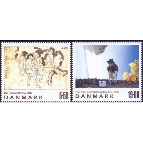 2003. Frimærkekunst, AFA 1361-62, postfrisk Stemplet FDC