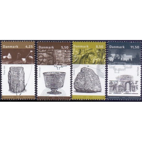 2003. Kongernes Jelling, AFA 1363-66, postfrisk Stemplet FDC