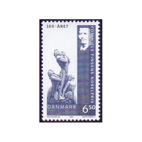 2003. 100 året for danske nobelpris , AFA 1372, postfrisk Stemplet FDC