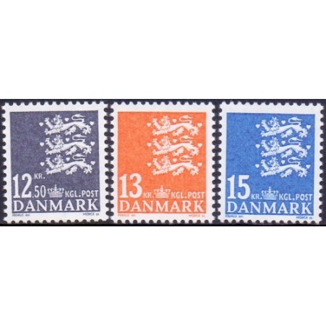 2004. Lille Rigsvåben, AFA 1375-77, postfrisk Stemplet FDC
