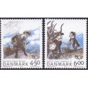 2004. Nordisk mytologi, AFA 1384-85, postfrisk Stemplet FDC