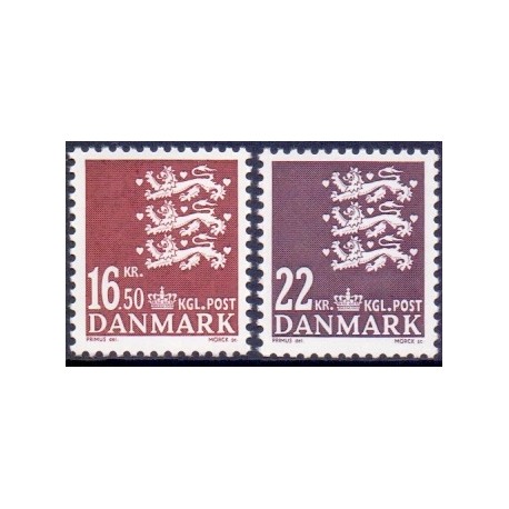 2005. Rigsvåben, AFA 1414-15, postfrisk Stemplet FDC
