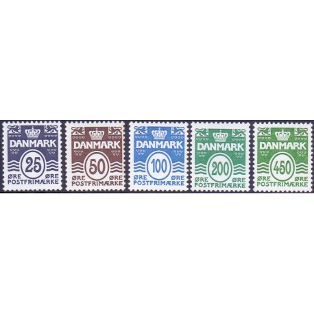 2005. Ny Bølgelinietype, AFA 1444-48, postfrisk Stemplet FDC