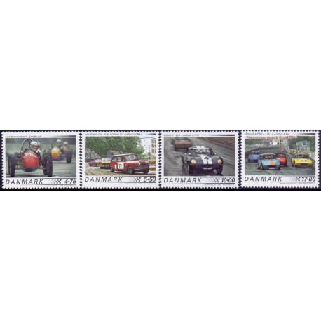 2006. Klassiske racerbiler, AFA nr. 1470-73, postfrisk  Stemplet FDC