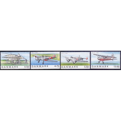 2006. Ellehammer første flyvning, AFA nr. 1478-81, postfrisk  Stemplet FDC
