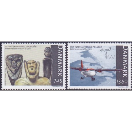 2007. International Polarår, AFA nr. 1497-98, postfrisk   Stemplet FDC