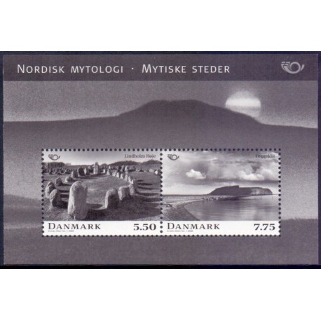 2008. Nordisk mytologi, AFA nr. 1538, i postfrisk miniark  Stemplet FDC