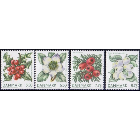 2008. Vinterbær, AFA nr. 1556-59, postfrisk   Stemplet FDC