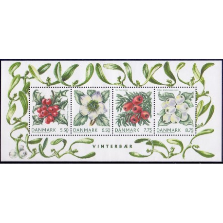 2008. Vinterbær, AFA nr. 1560, i postfrisk miniark Stemplet FDC