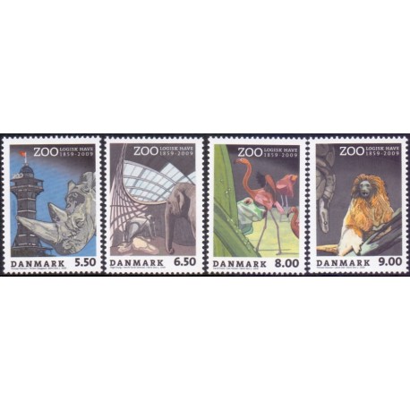 2009. Zoologisk Have, AFA nr. 1578-81, postfrisk   Stemplet FDC