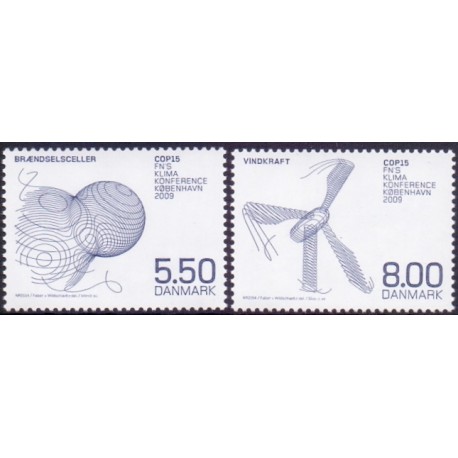 2009. COP15, AFA nr. 1590-91, postfrisk   Stemplet FDC