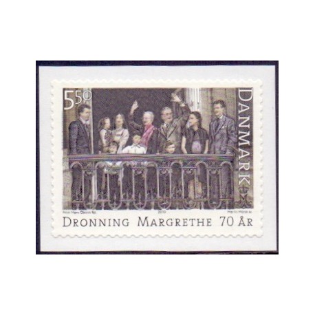 2010. Dr. Margrethe 70 år. AFA nr. 1613E,  postfrisk  Stemplet FDC
