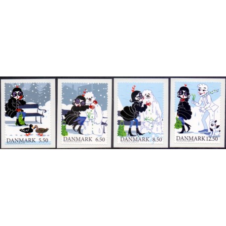 2010. Vintereventyr. AFA nr. 1636E-39E,  postfrisk  Stemplet FDC